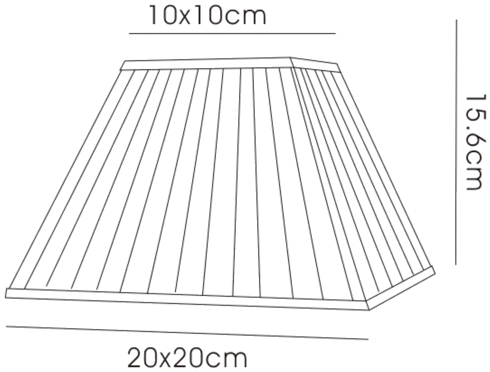 ILS20231  Leela 20cm Square Pleated Shade White